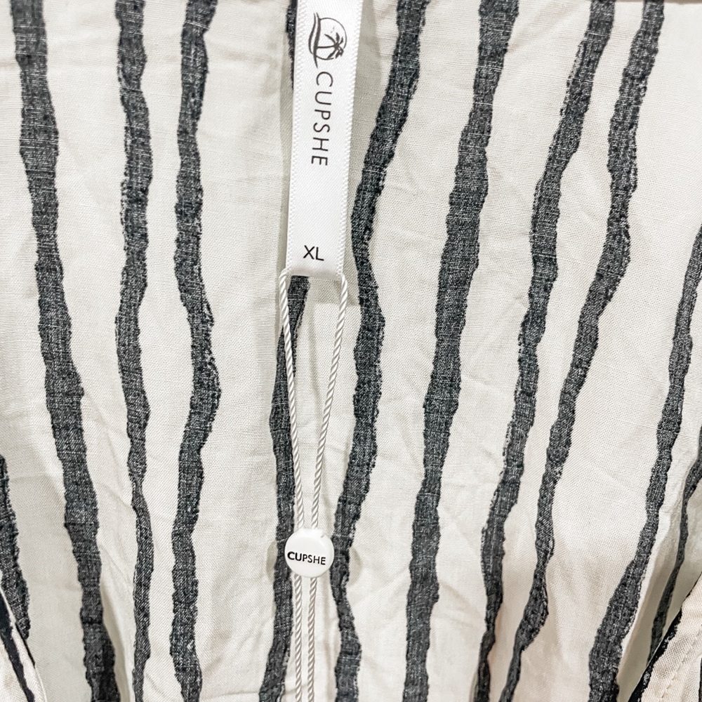 CUPSHE Eva Wave Striped V-neck Sleeveless Dress coverup XL - Picture 3 of 6